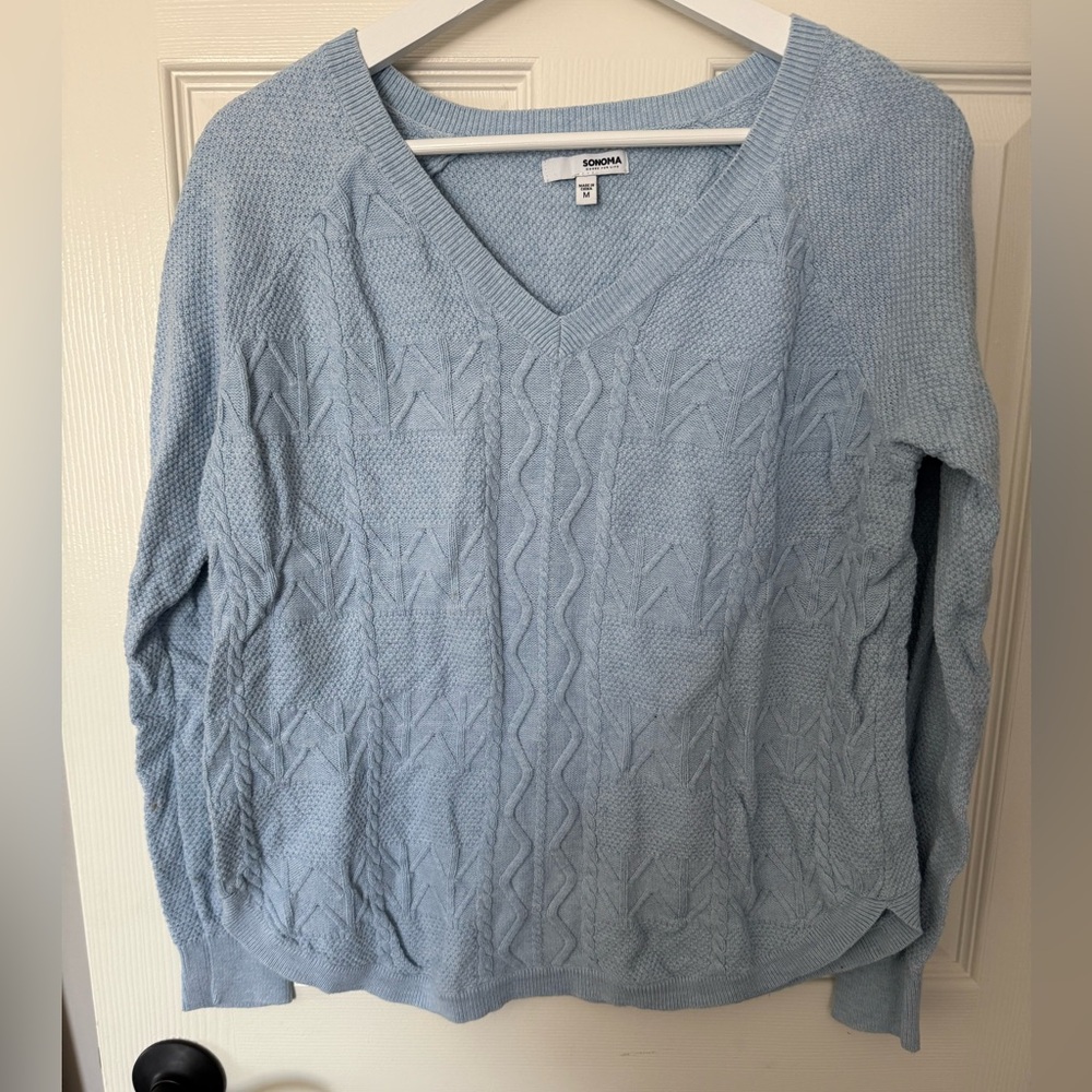 Sonoma Women's Sky Blue V-Neck Sweater